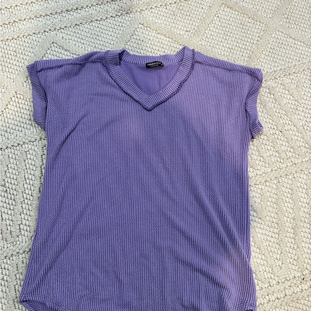 HEIMISH USA Lavender Knit Short Sleeve Top